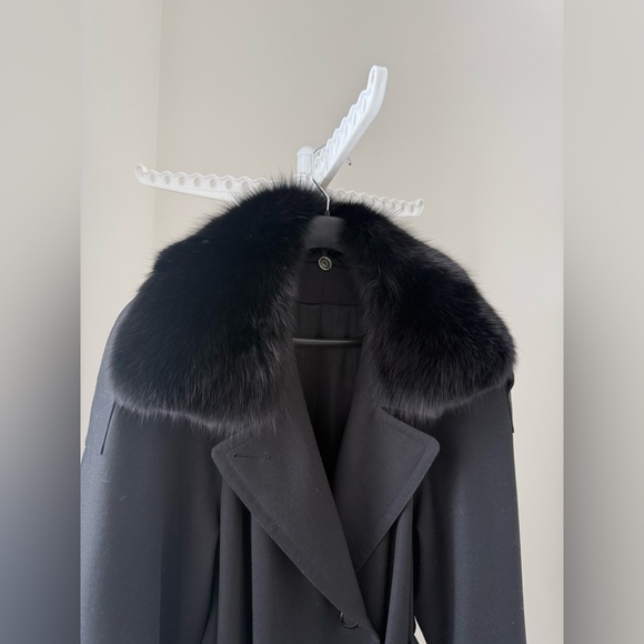 Vintage wool&fur trench coat - Picture 4 of 10